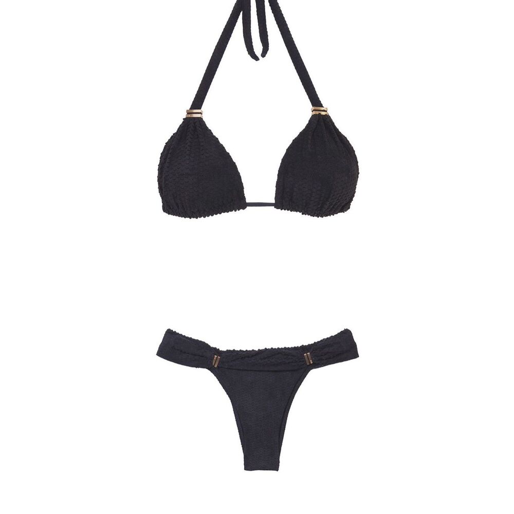 Vix Womens Black Scales Bia Bikini Set Size Medium NWOT swimwear SW027 - Picture 2 of 6